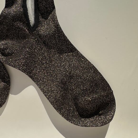 Hansel from Basel x Rachel Comey Slim Sheer Crew Black Gold Womens Socks 6-9.5 - Picture 11 of 14